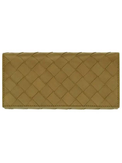Luxury Bottega Veneta Intrecciato Calfskin Long Wallet Brown