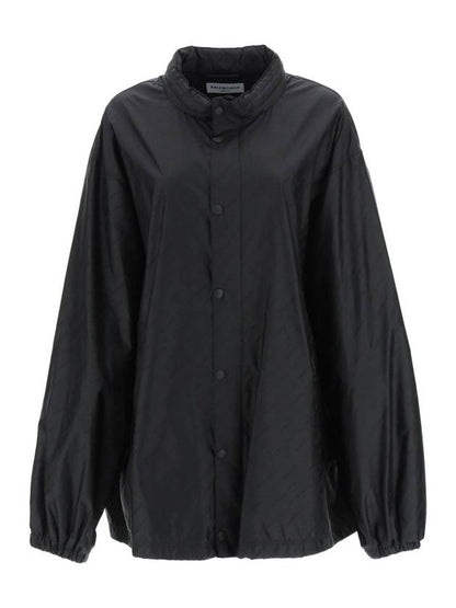 Luxury Balenciaga Trending 2025 Men's All-Over Logo Rain Jacket Black