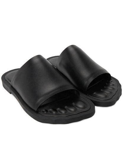 Luxury Balenciaga Trending 2025 Leather Slippers Black