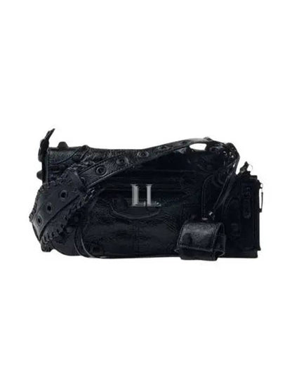 Luxury Balenciaga Trending 2025 Le Cagole XS Lambskin Flap Cross Bag Black