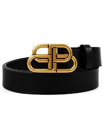 Luxury Balenciaga Trending 2025 BB Buckle Belt Black Gold