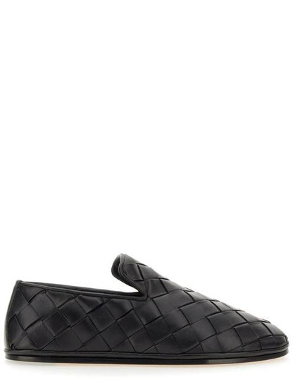 Luxury Bottega Veneta Intrecciato Leather Loafers Black