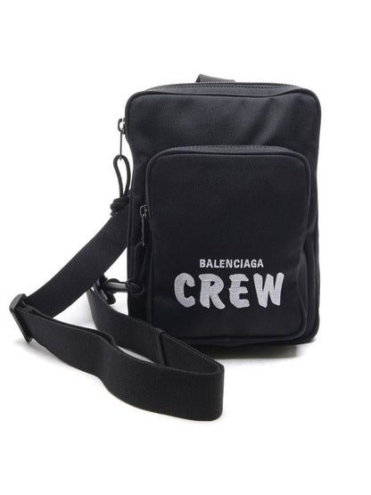 Luxury Balenciaga Trending 2025 Explorer Logo Cross Bag Black