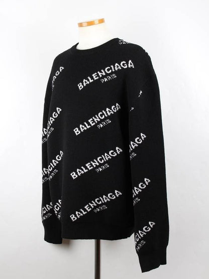 Luxury Balenciaga Trending 2025 Paris multi logo knit XL