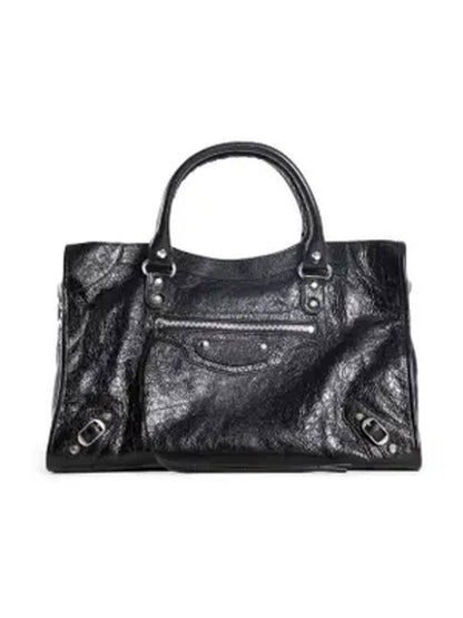 Luxury Balenciaga Trending 2025 Le City Medium Leather Tote Bag Black