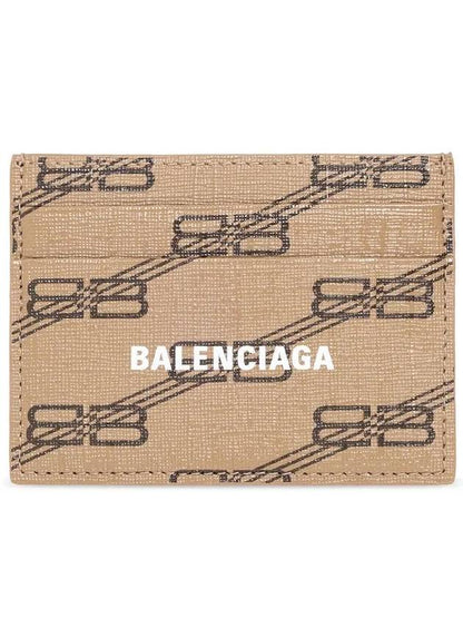 Luxury Balenciaga Trending 2025 BB Monogram Card Wallet Brown