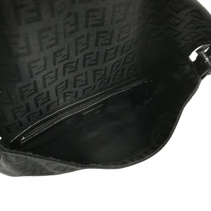 Fendi Leather-Trimmed Zucca Baguette