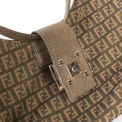 Fendi Leather-Trimmed Zucchino Sweety Hobo