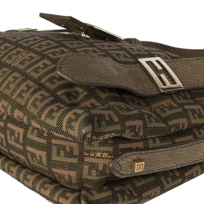 Fendi Leather-Trimmed Zucchino Sweety Hobo