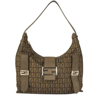 Fendi Leather-Trimmed Zucchino Sweety Hobo