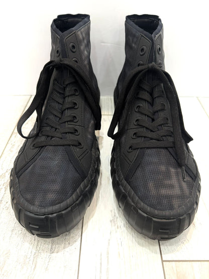 FENDI FABRIC JACQUARD FF FORCE HIGH TOP SNEAKERS