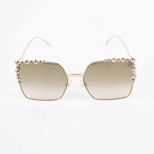 Fendi Square Cat Eye Studded Sunglasses