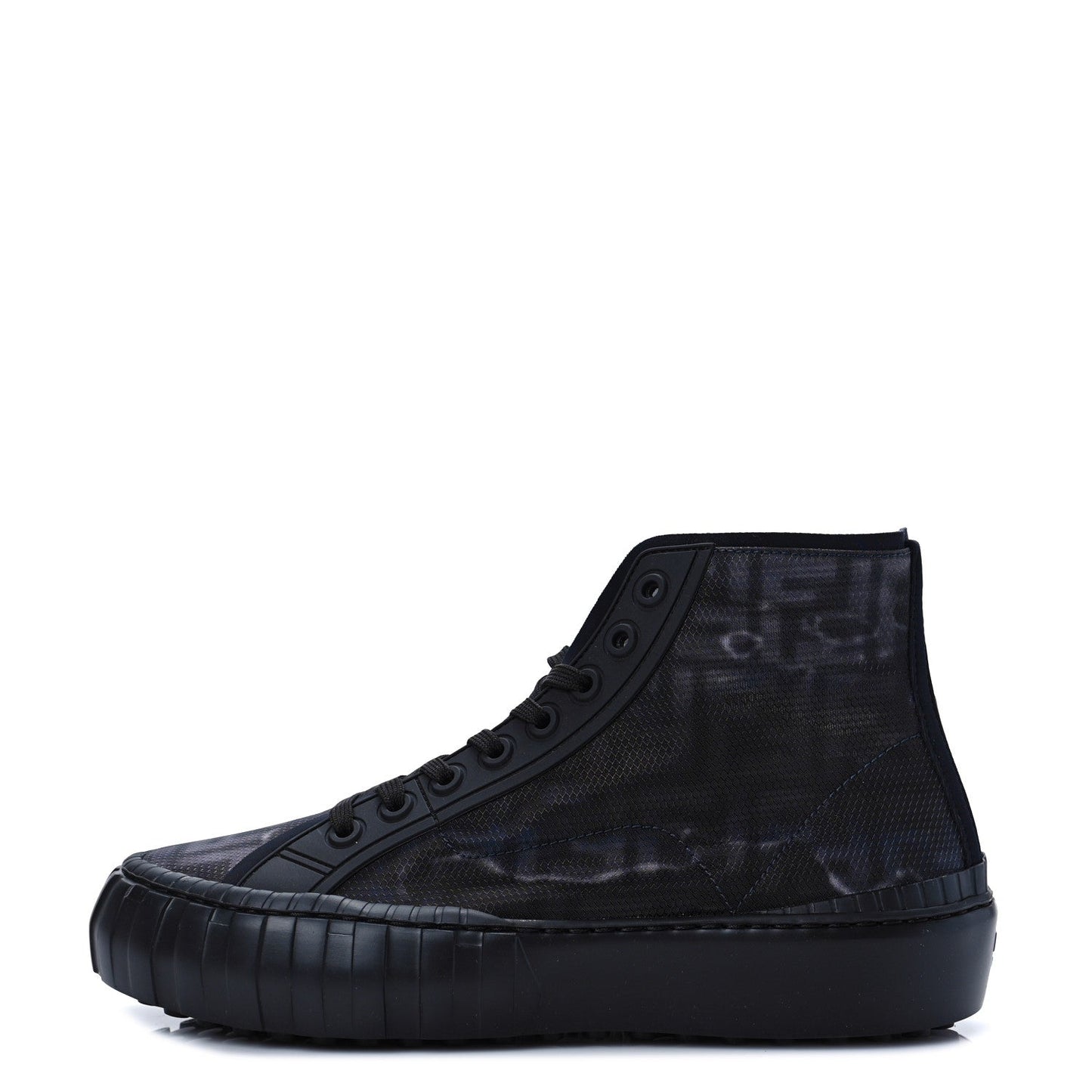 FENDI FABRIC JACQUARD FF FORCE HIGH TOP SNEAKERS
