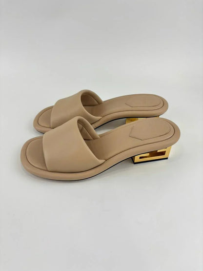 FENDI NAPPA BAGUETTE 60MM SLIDE SANDALS