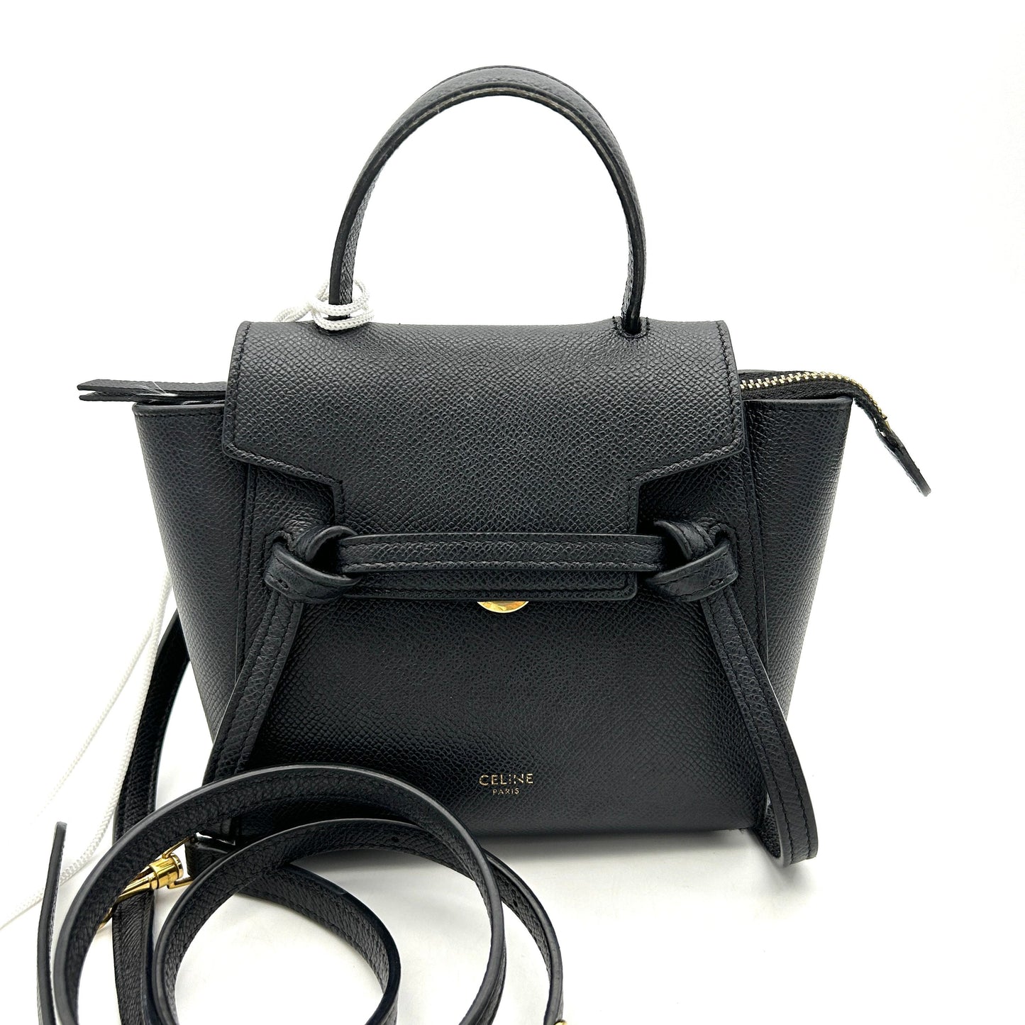 Luxury CELINE Mini Grained Calfskin Pico Belt Bag Grey LA32963