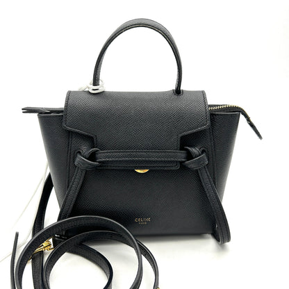 Luxury CELINE Mini Grained Calfskin Pico Belt Bag Grey LA32963
