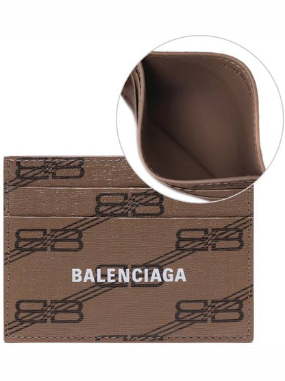 Luxury Balenciaga Trending 2025 BB Monogram Card Wallet Brown