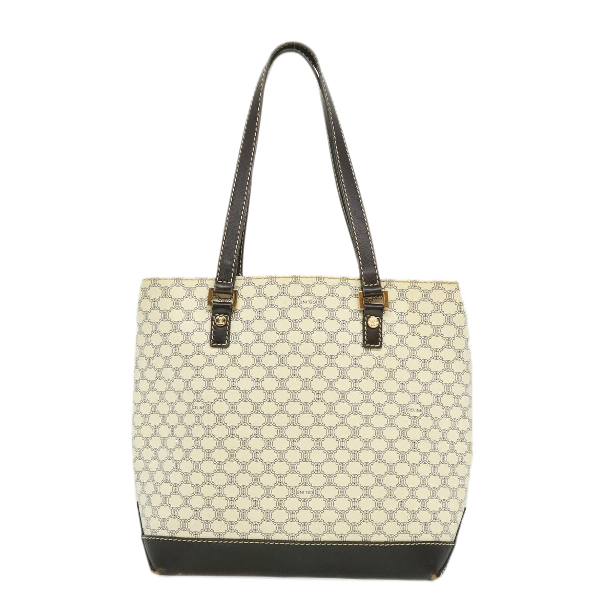 Luxury CELINE Macadam Canvas Tote Bag PVC Leather Whe  fm1320
