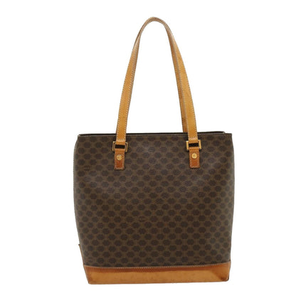 Luxury CELINE Macadam Canvas Tote Bag PVC Leather Brown  fm1323