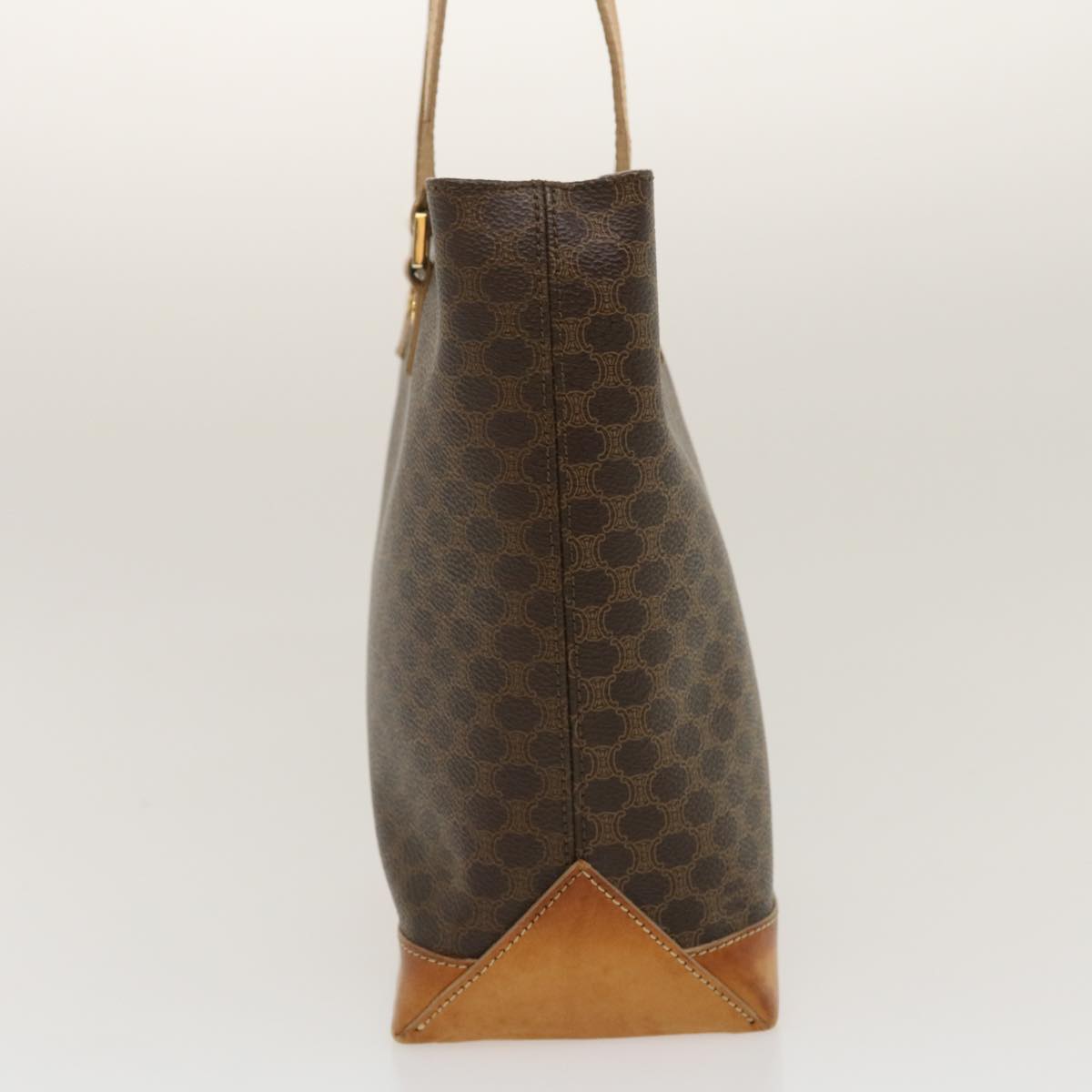 Luxury CELINE Macadam Canvas Tote Bag PVC Leather Brown  fm1323