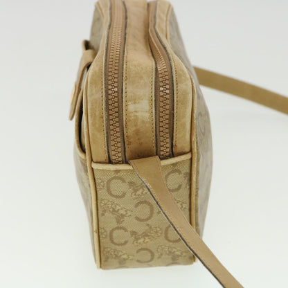 Luxury CELINE C Macadam Canvas Shoulder Bag Beige  fm1641