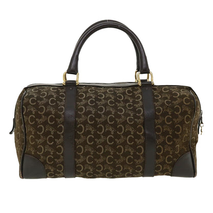 Luxury CELINE Macadam Canvas Hand Bag PVC Leather Brown  fm1746