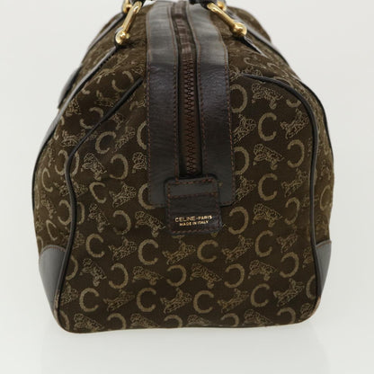 Luxury CELINE Macadam Canvas Hand Bag PVC Leather Brown  fm1746