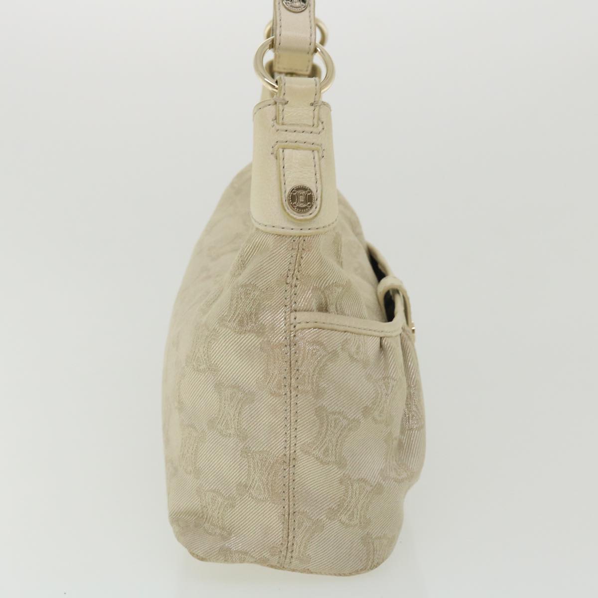 Luxury CELINE Macadam Canvas Shoulder Bag Beige  fm1927