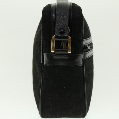Luxury CELINE C Macadam Canvas Shoulder Bag Black  fm2217
