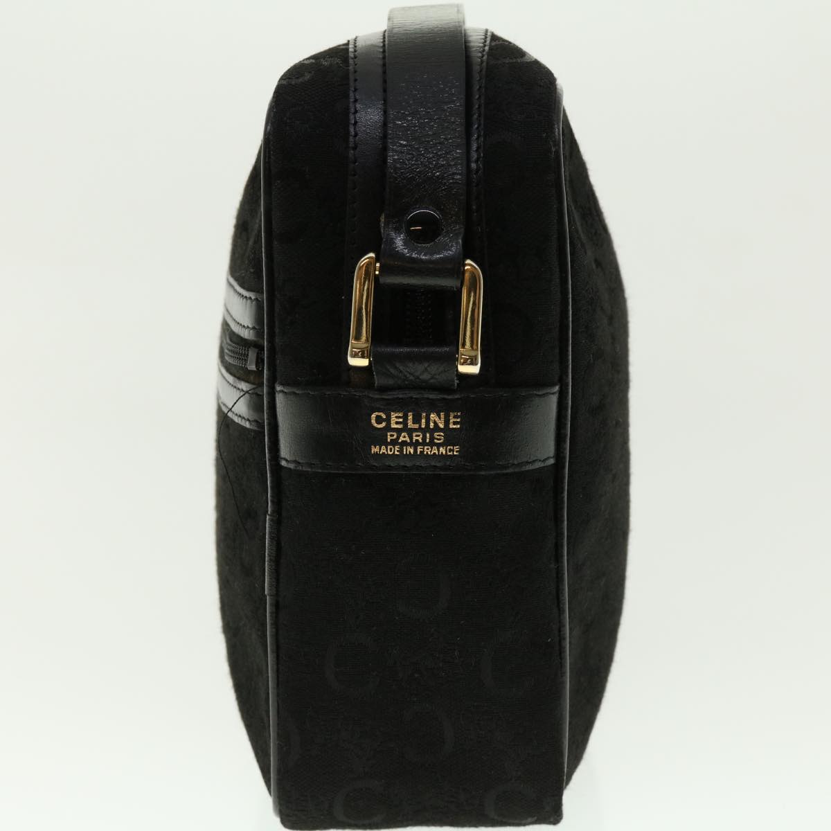 Luxury CELINE C Macadam Canvas Shoulder Bag Black  fm2217