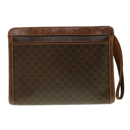 Luxury CELINE Macadam Canvas Clutch Bag PVC Leather 2Set Brown  fm2235
