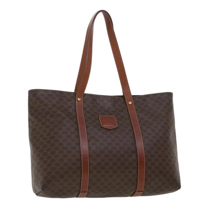 Luxury CELINE Macadam Canvas Tote Bag PVC Leather Brown  fm2373