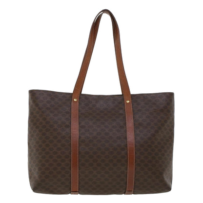 Luxury CELINE Macadam Canvas Tote Bag PVC Leather Brown  fm2373