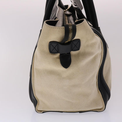 Luxury CELINE Luggage Mini Shopper Hand Bag Canvas Leather Beige  fm2541