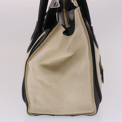 Luxury CELINE Luggage Mini Shopper Hand Bag Canvas Leather Beige  fm2541