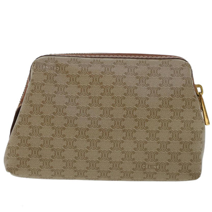 Luxury CELINE Macadam Canvas Pouch Beige  fm2545