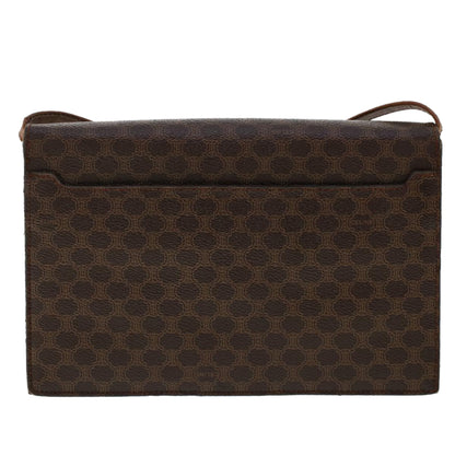 Luxury CELINE Macadam Canvas Shoulder Bag PVC Leather Brown  fm2547