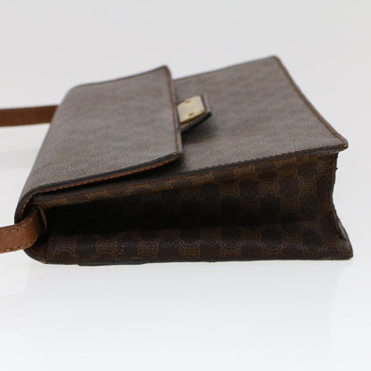 Luxury CELINE Macadam Canvas Shoulder Bag PVC Leather Brown  fm2547