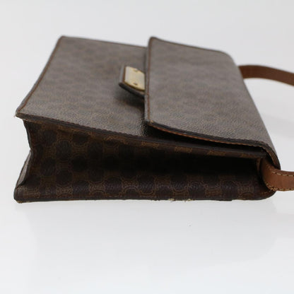 Luxury CELINE Macadam Canvas Shoulder Bag PVC Leather Brown  fm2547