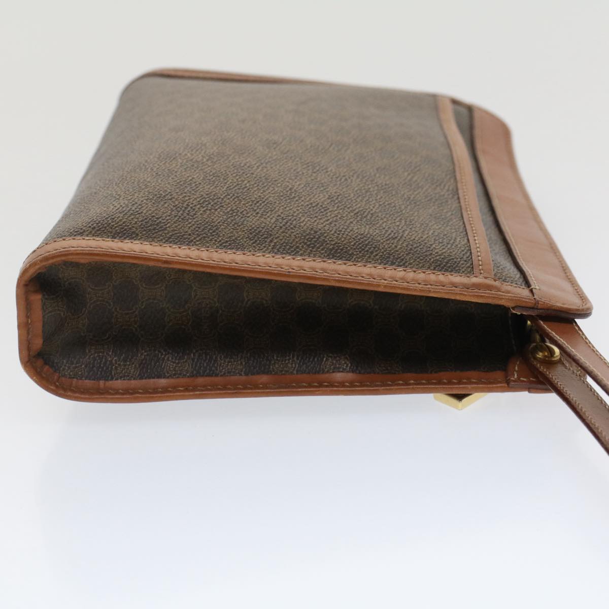 Luxury CELINE Macadam Canvas Clutch Bag PVC Leather Brown  fm2642