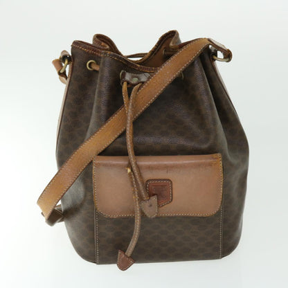 Luxury CELINE Macadam Canvas Shoulder Bag PVC Leather 2Set Brown Beige  fm2643