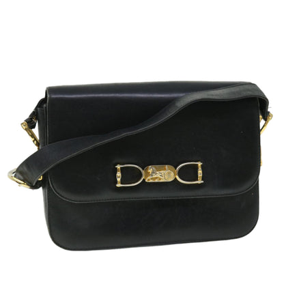Luxury CELINE Horse Carriage Shoulder Bag Leather Black  fm2707