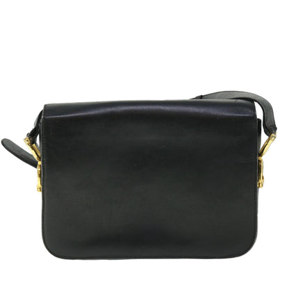 Luxury CELINE Horse Carriage Shoulder Bag Leather Black  fm2707