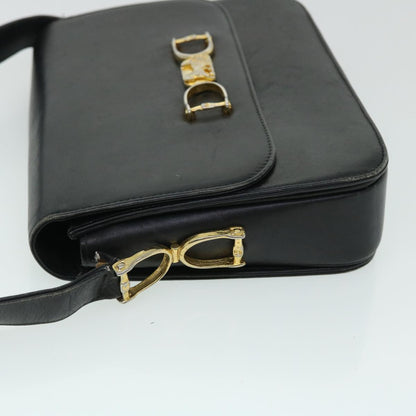 Luxury CELINE Horse Carriage Shoulder Bag Leather Black  fm2707