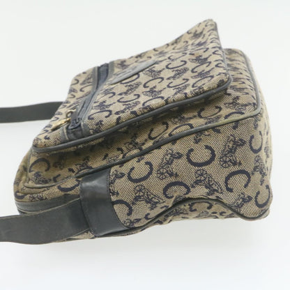 Luxury CELINE Horse Carriage C Macadam Canvas Shoulder Bag Navy Blue  fm272