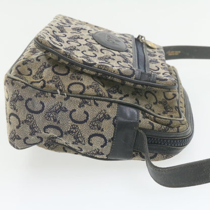 Luxury CELINE Horse Carriage C Macadam Canvas Shoulder Bag Navy Blue  fm272