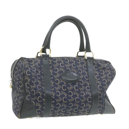 Luxury CELINE horse carriage C Macadam Canvas Hand Bag Navy Blue  fm274
