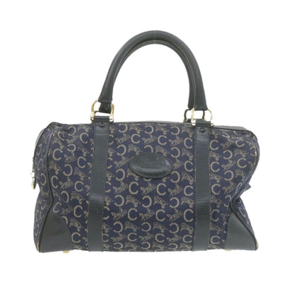 Luxury CELINE horse carriage C Macadam Canvas Hand Bag Navy Blue  fm274