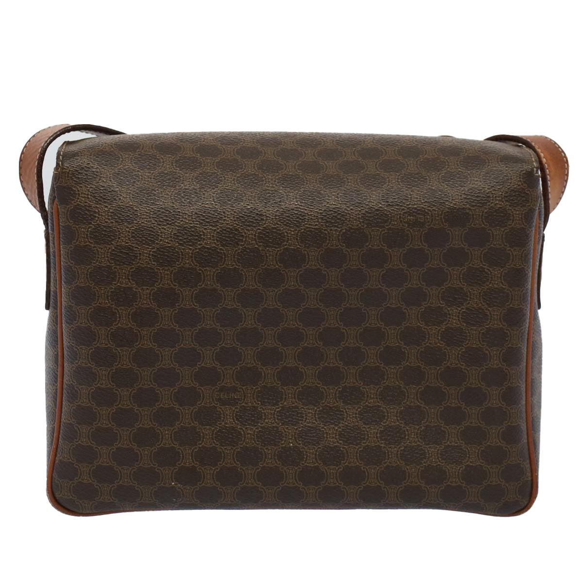 Luxury CELINE Macadam Canvas Shoulder Bag PVC Leather Brown  fm2799