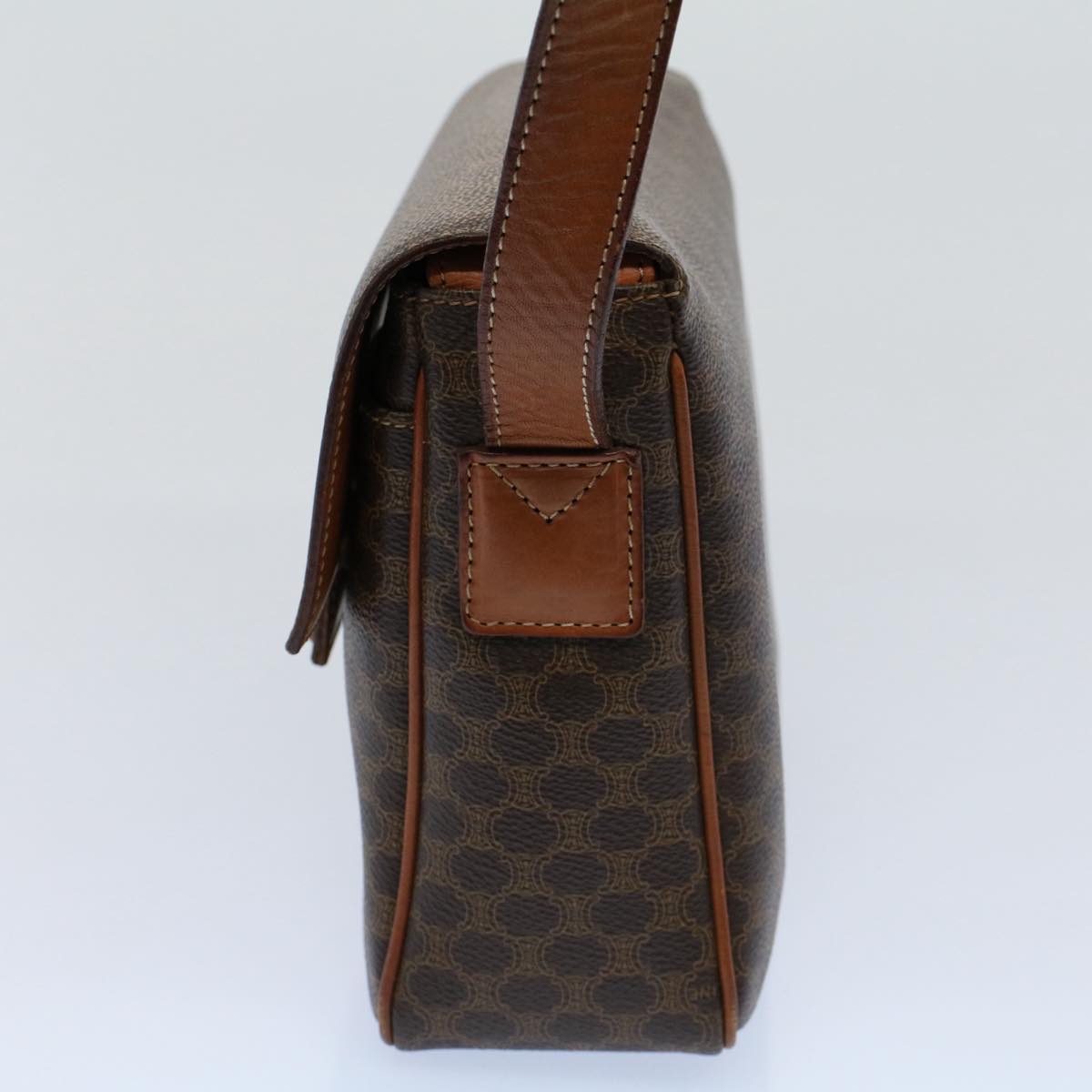 Luxury CELINE Macadam Canvas Shoulder Bag PVC Leather Brown  fm2799